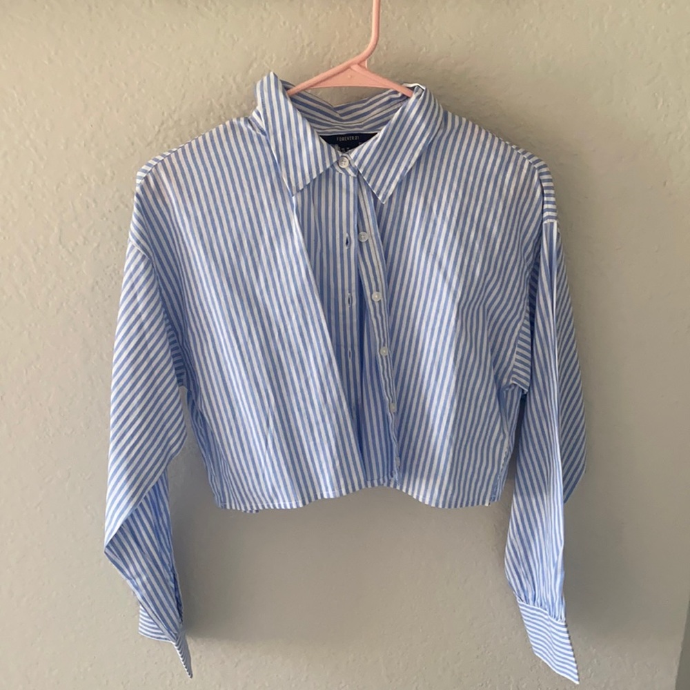Crop top striped medium blouse